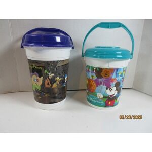 Disney Parks Popcorn Bucket Lot Mickey Mouse Seven Dwarfs Mine Train Souvenir